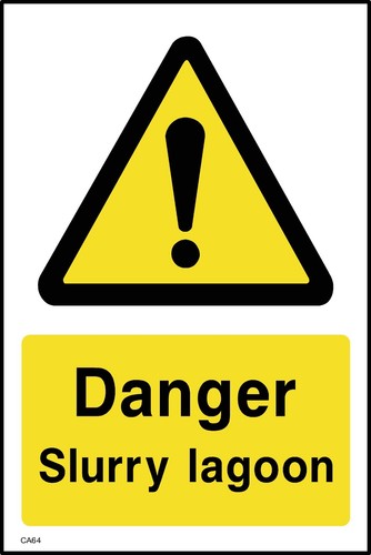 Danger slurry lagoon - slurry, sign
