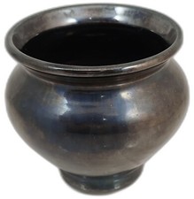 Black lustre glaze vintage pot/vase Knight's Tintagel pottery Cornwall