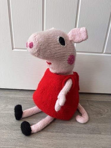Handmade knitted peppa pig - knitted,