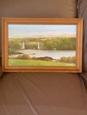 Original Oil Painting “Menai Bridge” By Artist Margaret Hall, signed.