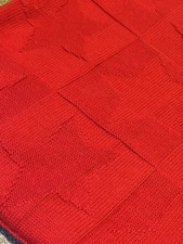 TU Classic Red Star Square Unisex Knitted Baby Blanket - 75x75cm