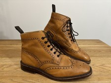 Loake Burford 2 Brogue Boots Tan UK Size 9.5 F Very Good