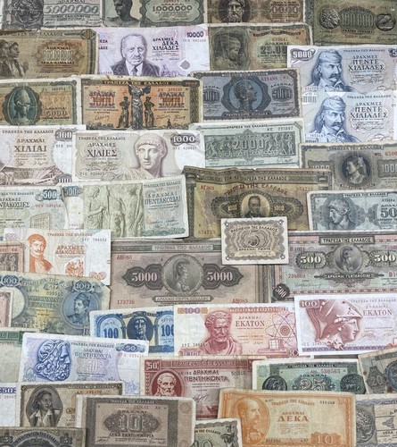 Greek drachma banknotes - banknotes,