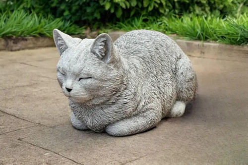 Sleeping cat stone memorial - cat,