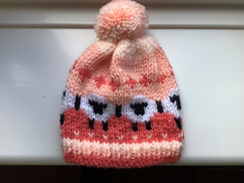 Hand knitted sheep bobble - hand,