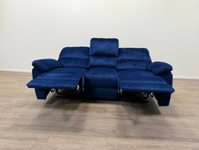 Toby Velvet 3 Seater Recliner Sofa – Navy