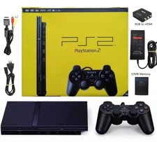 Sony PS2 Slim, PlayStation 2 (Region Free) Console, Retail Boxed + HDMI Adapter