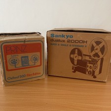 Vintage Bundle - Sankyo Dualux 2000H Super 8mm  Film Projector & Editor PAT Test