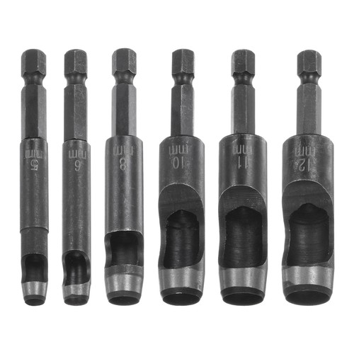 6pcs leather hollow punch - 6pcs, hex