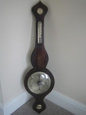 Antique Banjo Wheel Barometer for Repair or Restoration. Hygrometer, Thermometer