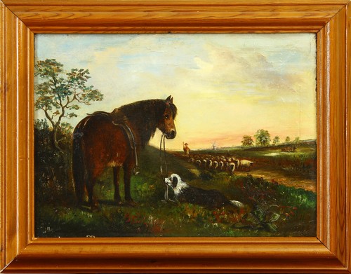 Oil canvas john - by,