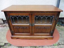 OLD CHARM CARVED LIGHT OAK TV TELEVISION STAND, ENTERTAINMENT UNIT, MODEL 2265.