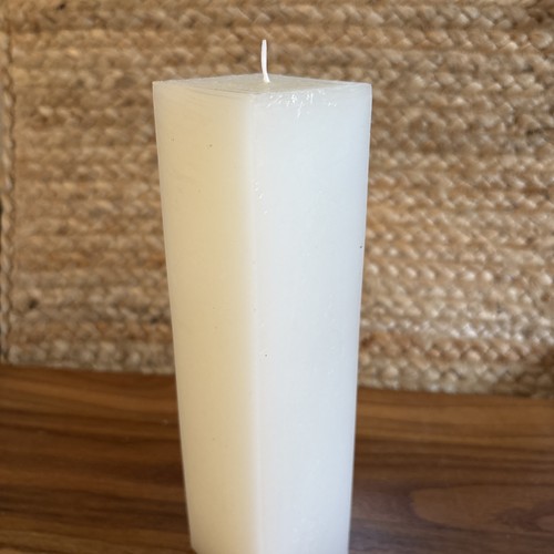 White square pillar - , candle