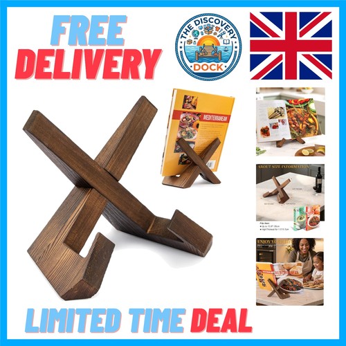Rustic wooden cookbook holder - rustic,