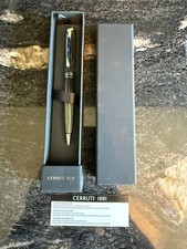 Cerruti 1881 Ballpoint Pen – Black with Chrome Pinstripes – Twist Action – Boxed