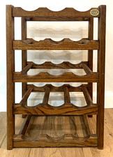 Solid American Oak Wine Holder Display Rack Tabletop Wood Holder 15 Bottles