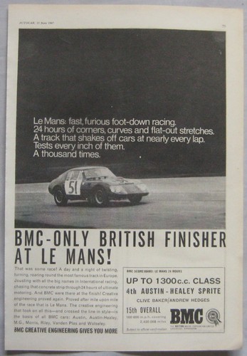1967 mans bmc austin healey - bmc,