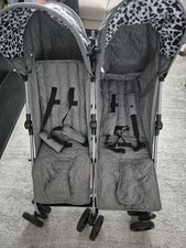 My Babiie MB12 Twin Double Pushchair Stroller Grey