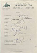 Signed X18 Australia Ashes