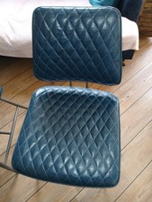 Teal Leather Dining Chairs X4