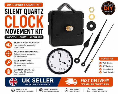 Silent quartz clock movement - quartz,