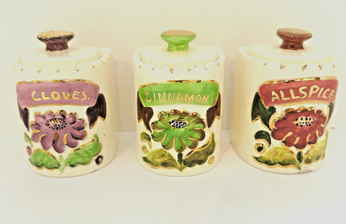 Vintage spice jar canister - jar, set