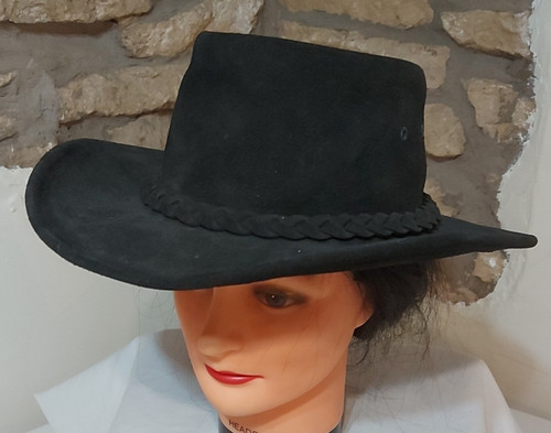 Leather stetson stockman hat - leather, stetson/stockman
