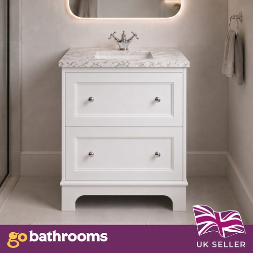 White bathroom vanity unit - bathroom,