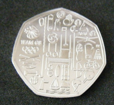 2021 Tokyo Olympic Team GB BU 50p Fifty Pence Coin Brilliant Uncirculated
