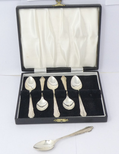 Cased set silver - cased, 6