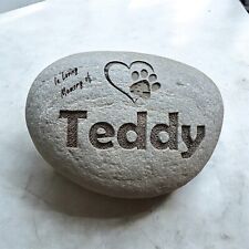 Memorial Pet Stone Deep Laser Engraved Personalised Cat,Dog Grave Marker, Pebble