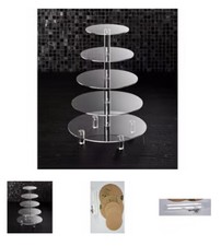 6 Tier Cupcake Stand Clear Acrylic Cup Cake Holder Stand Tree Tower 15-40cm