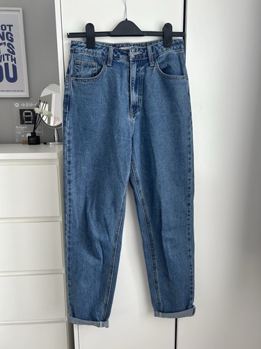 Blue denim mom jeans - blue,