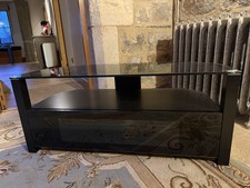 TV Floor Stand Wood & Glass -
