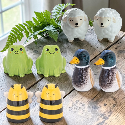 Cute ceramic salt pepper - salt,
