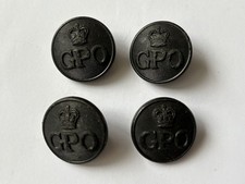 4 - Old GPO General Post Office Uniform Buttons 25mm.
