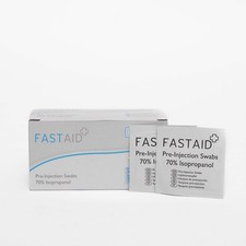Fastaid - Pre Injection IPA Alcohol Swabs - Antiseptic Wipes 70% Isopropyll