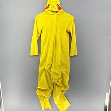 Pokemon Pikachu Pajamas Union Suit Youth/Kids Yellow L (10-12) Halloween Costume
