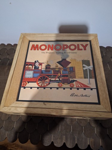 Wooden box monopoly board game - monopoly,