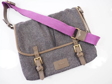 Paul Smith Bag Leather & Grey Wool Crossbody Shoulder Bag