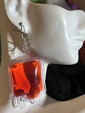 Pair Of Fake Blood Bag Earrings Halloween Hospital