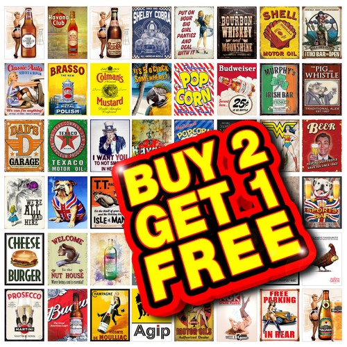 Metal tin signs vintage - metal, retro