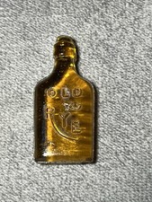 Antique Miniature Glass Old Rye Whisky Bottle.