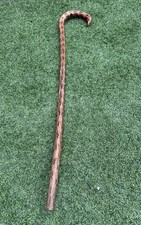 Unusual Antique Rustic Hedge Wood Walking Stick / Cane with carved markings 