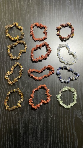 Gemstone chipped bracelets - gemstone,