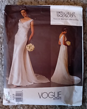 VOGUE WEDDING BRIDAL DRESS PATTERN 2627 BELLVILLE SASSOON 14 16 18 OPENED CUT