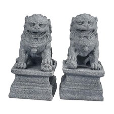 2x Chinese Style Lions Statues