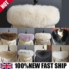 100%Real Fox Fur Collar Genuine Scarves Winter Jackets Hood Trim Warm Shawl 75cm