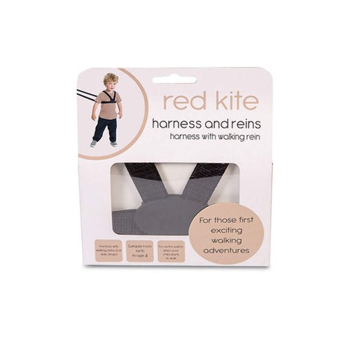 Red kite harness reins black - red,
