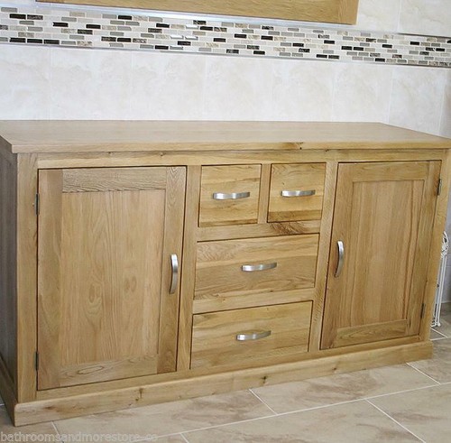 Solid oak bathroom vanity - oak,